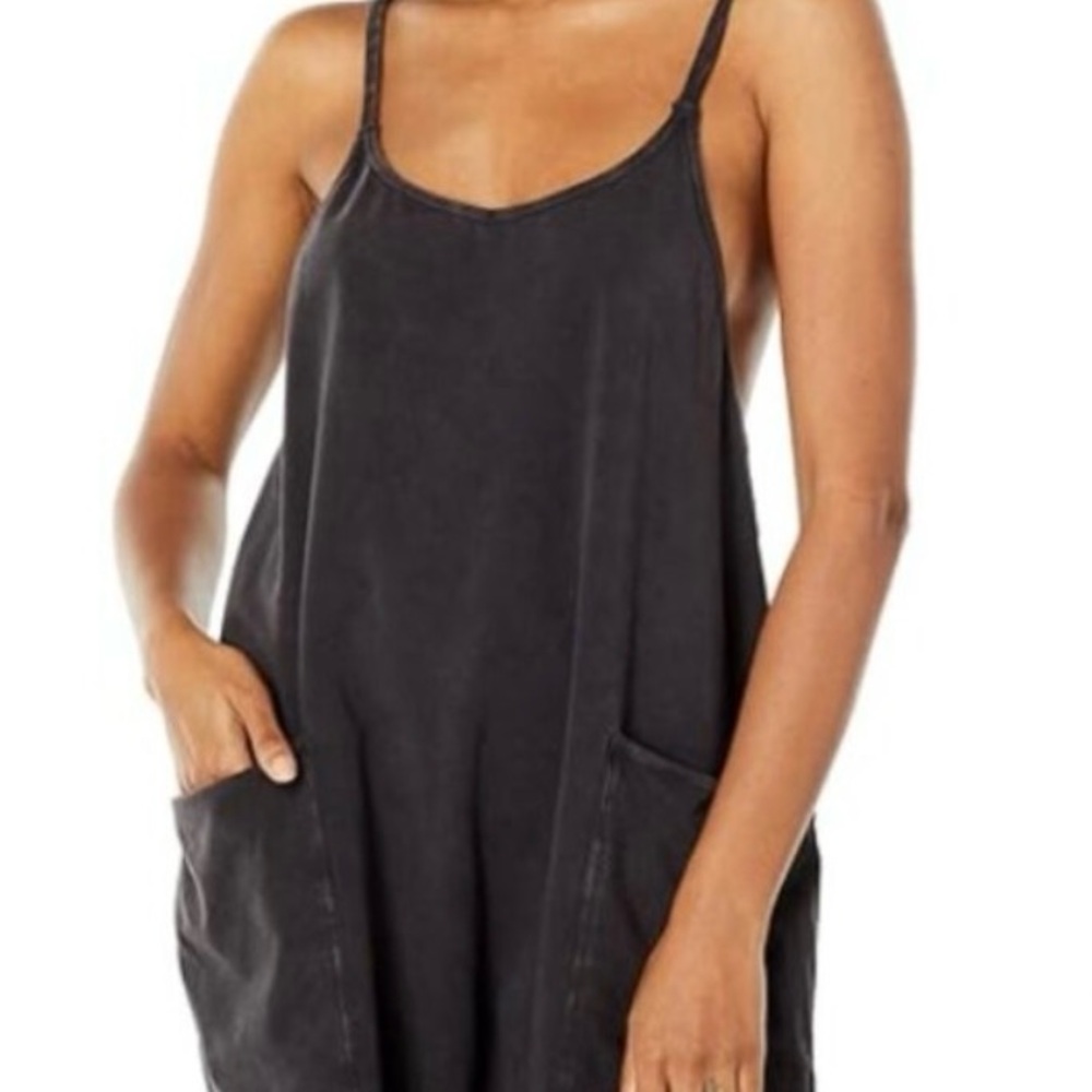 FP Movement by Free People Hot Shot Romper - Dark Wash Gray